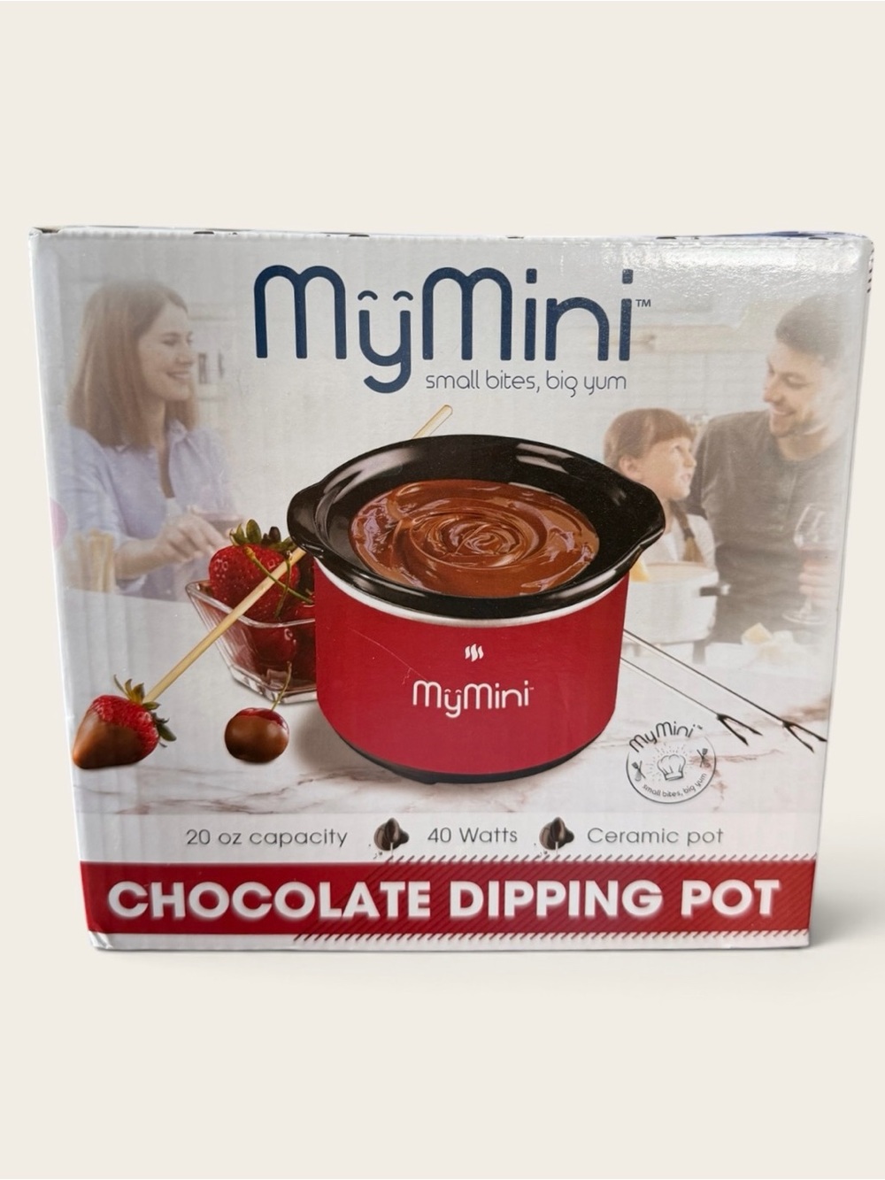 My'~Mini 20 Oz Chocolate Fondue Dipping Pot, 40-Watts, Red NIB
